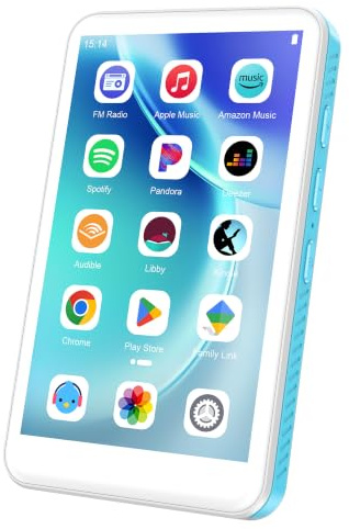 SWOFY Android 13 reproductor MP3/MP4 D08, pantalla táctil de 4 pulgadas, Bluetooth y Wi-Fi, 32 GB de memoria incorporada, ampliable a 1 TB, compatible con Spotify, Audible, Play Store, blanco