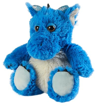 Warmies coussin chauffant lestée Blue Dragon, sac lavable au micro-ondes avec parfum de lavande française, coussin chauffant entièrement chauffant pour un confort doux, taille junior