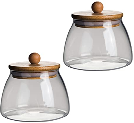 Cabilock 2Stücke Vorratsdosen Glas Set, Aufbewahrung Luftdicht Vorratsgläser mit Deckl Eckig,Grosse zur Küche Glasbehälter Gewürzgläser für Cornflakes, Müsli, Bohnen Aufbewahrung