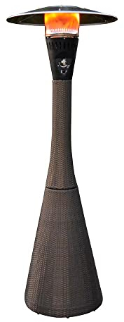 TEMPO STYLE - Fungo riscaldante per esterno pronto all'uso HABITAT Torba, polyrattan ed acciaio | 10kw per riscaldare fino a 50 m² | da 15 a 40h di funzionamento