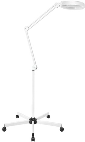 Donened – 8 x LED lupplampa, mobil golvlampa med 5 hjul, lupplampa lupp kallt ljus för skönhetssalonger, broderihantverk, arbet