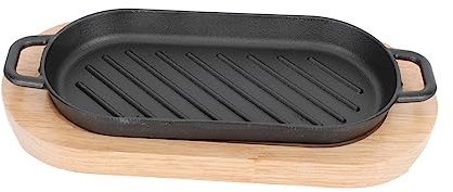 Cabilock Piastra per Grigliare Le Bistecche Rettangolare Antiaderente Piatto per Bistecche e Pesce alla Padella Teppanyaki Facile da Pulire e Durevole
