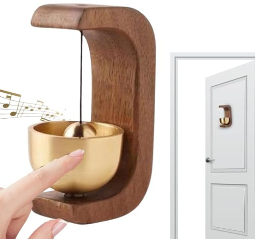 shopkeepers bell for door opening,Timbre de puerta de madera,timbre magnético de dopamina,timbres de puerta autoadhesivos para puerta,timbre magnético madera con campana latón,timbre bienvenida puerta