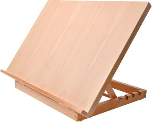 A3 Tabletop Easel, Wooden Table Drawing Board for Drawing and Painting | Wood Adjustable A3 Drawing Board Easel, Art Supplies for Artists, Student Beginners Displaying Artwork