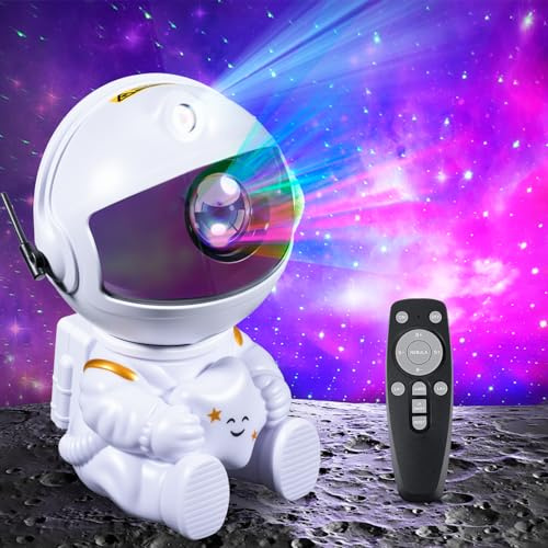 Carehabi Stjärnprojektor Astronaut LED Astronaut Galaxy Projektor Barnens Nattljus 360° Rotation och Fjärrkontroll För Rumsdekoration, Fester