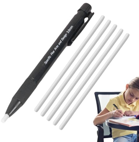Borrador Retráctil - Lápiz Borrador Mecánico, Retráctil de 3,8 mm con 5 Recambios para Dibujo Técnico, Boceto y Corrección