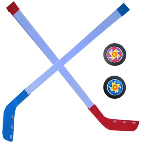 Eishockeyschläger-Set | 70 cm Kragen mit Bällen, außen und innen für und Mädchen ab 3 Jahren.