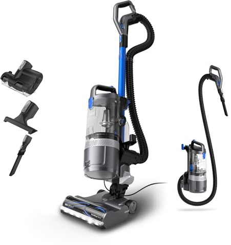 Vax LiftOut Reach Pet Corded Upright Bagless Vacuum Cleaner, Lightweight, Handheld Tool Attachments for Pet Hair, Car, Upholstery, Bed, Mattress, Home cleaning, 600W, 6.4kg, Graphite/Blue, CDUP-LOXR