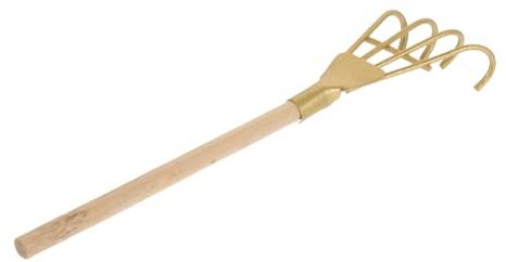 CLISPEED Mini Rastrillo de Hierro Pequeño para Jardín y Escritorio Herramienta Decorativa de Hierro y Madera Pulida Accesorio para DIY y Decoración de Mesa Zen Seguro y Fácil de Usar