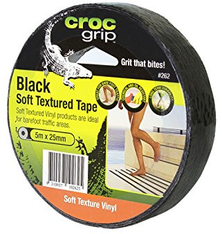 CROC grip 262 Soft Textured Vinyl Black Tape-25mm x 5m, 25 mm x 5 m