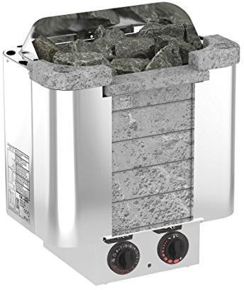 SAWO CUMULUS 6,0 kW Elektrische Saunaofen; mit integrierte Steuerung (NB-Modell); Multispannung: entweder Einphasig oder 3-Phasig; Edelstahlgehäuse mit Speckstein vorne