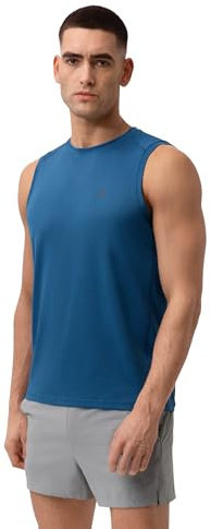 DANISH ENDURANCE Men's Classic Recycled Polyester Tank Top, 1 Pack (Blau, L)