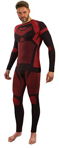 sesto senso Homme sous-Vêtement Fonctionnel Ensemble Maillot de Corps à Manches Longues Caleçon Couche de Base XL Rouge