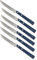 Marsvogel 6 x Universalmesser Hohlschliff Klinge: 4“ / 10,5 cm Griff: blau/weiß