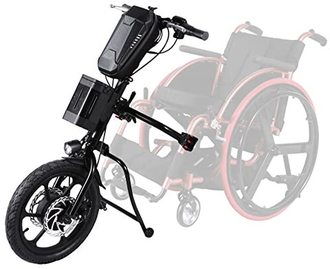 TGHY Elektrisk rullstolstraktor 40,6 cm elektrisk handcykel rullstolstillbehör sport självgående rullstol 350 W elektrisk rullstol konverteringssats 10,4 Ah batteri