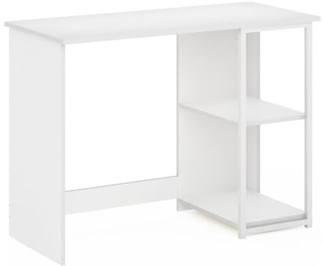 Furinno Computer Desk, Solid White/White, 74.2 (D) x 101 (W) x 45 (H) cm