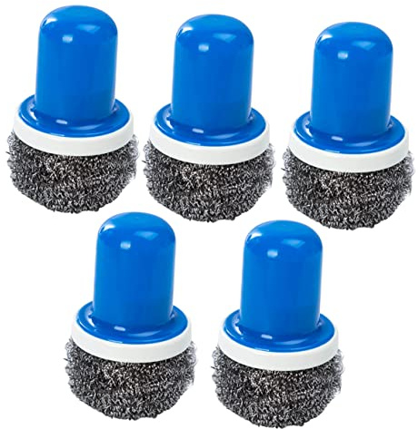 5pcs Multifunctional and Cleaning Washing Pan Pad Sponges Handle Dishwashing Sink Brush Scrub Scrubber Removing Scouring Blue More Iron Skillet Scourers Ball - Restaurant Bathroom