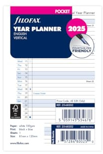 FILOFAX Calendario con inserto tascabile annuale verticale (E) 2025
