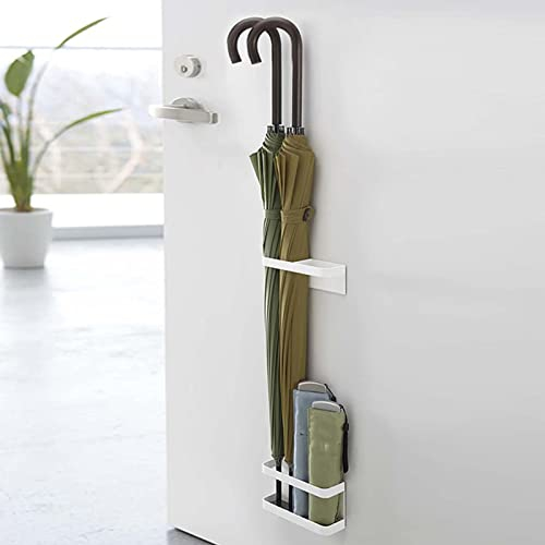 Magnetic Umbrella Stand, Magnetic Umbrella Stand, No Punching, Height-Adjustable, Wall-Mounted, Decorative Carbon Steel Plate for Hotel (White)