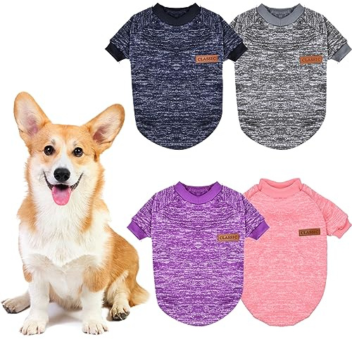 Wisebom Suéter para Perros para Mascotas 4PCS Suéteres para Perros Medianos Pequeños Sudadera Perro Elástico Cómodo y Cálido Ropa Linda Casual para Cachorro en Primavera Otoño (XL)