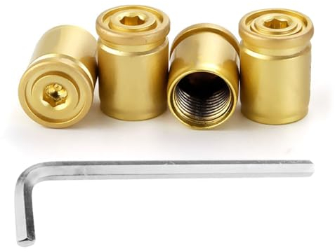 Ventilkappen Set, 4 Stück Ventildeckel, Diebstahlschutz Auto-Reifen Schrader-Ventil Ventilabdeckung mit Schraubenschlüssel für Autos, Fahrräder, LKWs, Motorräder