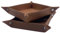 Diko.style®- Set 2 Bandejas Vaciabolsillos 18,5CM Cuero PU | Recibidor, Habitación y Escritorio | Bandeja Joyas | Camel | Bandeja Organizadora