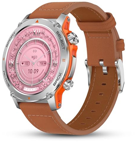 Popglory 1,43 AMOLED Montre Connectée, 110+ Sports Smartwatch Femme Homme avec Appel Bluetooth, Fréquence Cardiaque, Tension Artérielle, SpO2, Sommeil, Pression, Fitness Tracker pour Android iOS