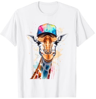 Giraffe Snapback Cap Bunt Lustig Tier Aufdruck Design Print T-Shirt