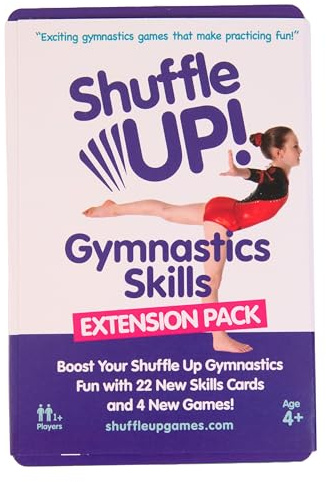 Shuffle Up Gymnastics Games Skills Pack - Family Games with 22 NEW Fun & Active Skills Cards, Stocking Fillers, Gymnastics Equipment, Gymnastics Gifts for Girls & Boys