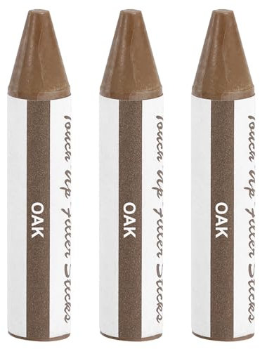 sourcing map Lot de 3 bâtons de cire pour retouches de bois, crayons pour rayures, trous, fissures, tables, bureaux, planchers en bois, réparation de planchers, chêne