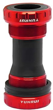 kefeimumu Boîtier de pédalier pour vélo, boîtier de pédalier fileté BSA 68-73 mm pour vélo de Montagne et de Route, Ensemble de boîtiers de pédalier avec roulements (Rouge)