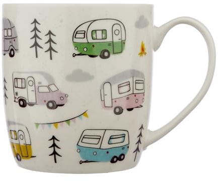 Puckator Mug en Porcelaine-Caravane Tazas de Desayuno, Multicolor, único