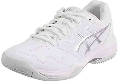 ASICS Gel-Dedicate 7 lera tennissko för kvinnor, Vitt rent silver, 44.5 EU