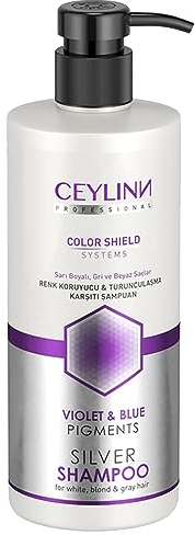Ceylinn SILVER SHAMPOO – Farbschützendes und Anti-Orangen-Shampoo – Für blondes, graues und weiß gefärbtes Haar – Halten Sie Ihre Haarfarbe lebendig – 500 ml (1 Stück)