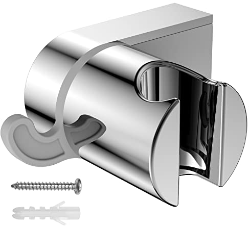 Duschkopfhalterung - YEAUPE Duschkopfhalterung mit Befestigungsmaterial, Brausehalter mit Schrauben, Chrome, Kompatibel mit den Meisten Duschkopf Brauseschlauch