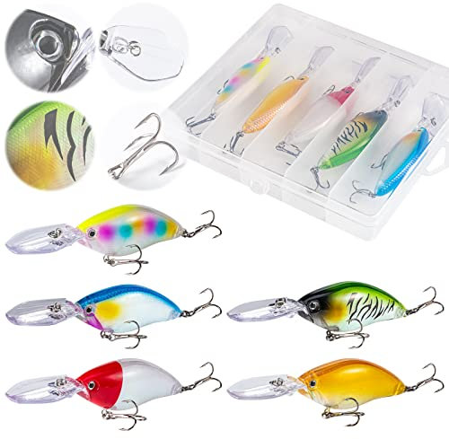 Goture Topwater Angelköder, Minnow Lures Hard Bait, Pencil Popper Lures, Crankbaits VIB Angelköder Süßwasser Salzwasser, Schwimmköder Köder für Barsch Zander Forelle mit Tackle Box