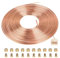 LALAGO Tubo de Freno de Cobre, 10m Ø3/16 (4,75mm), con 20 Tuercas, Tubo de Freno de Acero Recubierto de Cobre, Líneas de Freno de Repuesto Automotriz, Tubería de Línea de Freno General para Coche