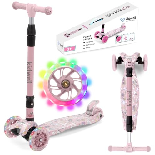 COIL Patinete Infantil Triciclo Scooter – Patinete para Niños de 6 Años Patinete con Altura Ajustable con Ruedas LED – Para Niños de 3 a 8 Años – Patinete con Manillar de Aluminio, Superficie de Piso