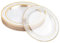 Matana 20 Piatti da Dessert Trasparenti in Plastica Rigida con Borde Dorato, 19cm - Eleganti, Robusti e Riutilizzabili - Matrimoni, Compleanni, Natale, Feste
