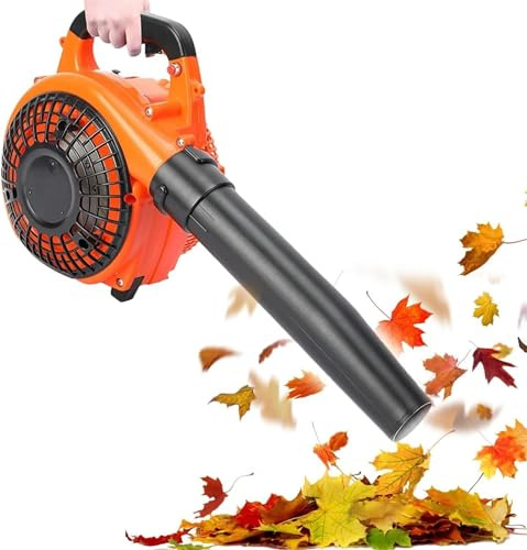 Soplador de hojas de gasolina inalámbrico, aspiradora de mano 7000R/MIN, soplador de jardín de 2 tiempos con tanque de aceite de 900 ml, ideal para limpiar hojas, nieve y polvo