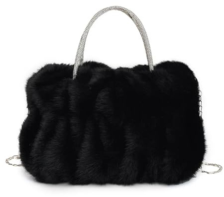 Plyschväskor för kvinnor plyschväska kvinnor molnformad sammetshandväska utsökt mjuk gnistrande kedja crossbody design tygväskor
