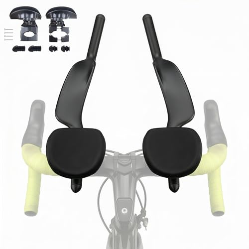 TT Fahrradlenker Aero-Lenker-Verlängerung für Rennrad, Kohlefaser Fahrrad-Armlehnenlenker Clip-on-Aero-Lenker, für Triathlon-Zeitfahren, Schotter, MTB Mountainbikes, integrierte Drop-Lenker (für Aero)