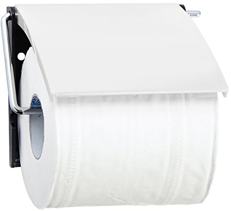 MSV Porte Rouleau Papier WC Mural PS & Acier chromé Blanc