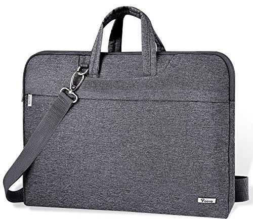 Voova Laptop Bag 17 17.3 inch, Waterproof Laptop Case Sleeve with Shoulder Strap, Large Slim Computer Cover Briefcase for 17-18 Inch MacBook HP Lenovo Acer Asus Dell Laptop, Men Women-Grey