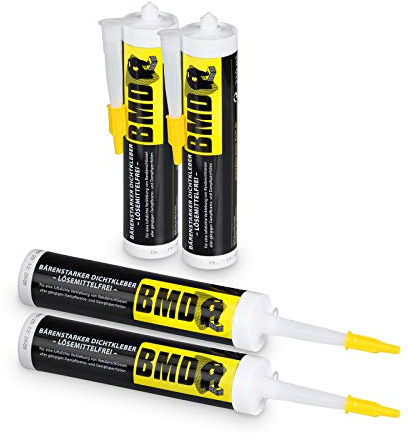 BMD Dichtkleber Mur | 4 Kartuschen | 310ml | Folienkleber für Dampfsperren und Dampfbremsen | lösemittelfreier Dichtkleber nach DIN 4108 & ENEV | Profi Qualität Made in Germany