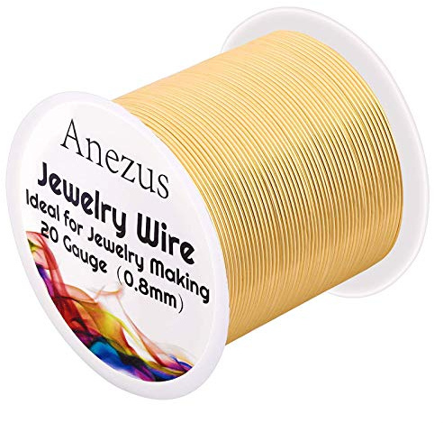 Anezus wire Craft and Beading Wire for Jewelry Making Supplies (KC Gold, 30 Yards / 25 Meters)