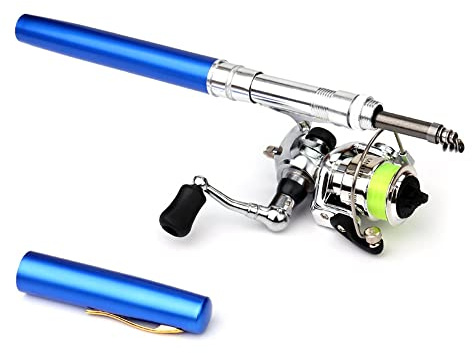 Canne à pêche pliable Moulinet La canne à pêche pour enfants de 8,0 pouces peut être facilement mise dans la poche, résistante à la corrosion et légère.Kits de cannes à pêche pour enfants et adultes