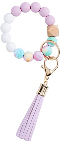 CHUQING Portachiavi Donna, Portachiavi Da Polso in PU Nappa, Braccialetto per Regalo Ragazza Donna Girl, Silicone