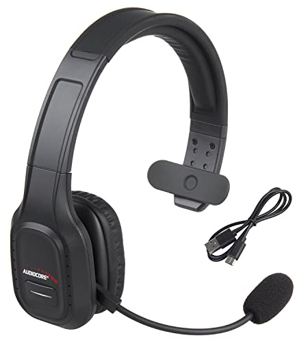 Audiocore AC864 Bluetooth-Headset Med Brusreducerande Mikrofon För Call Center Over-Ear-Hörlurar 32 Timmars Samtalstid Handsfree Trådlöst Kompatibelt Med Google Assistant Och Siri