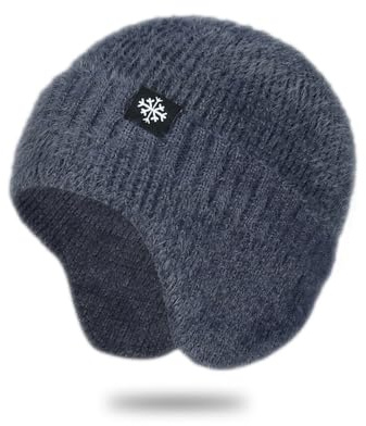 TOEECY Berretto Invernale da Donna Cappello in Maglia Unisex Autunno Inverno con Protezione Orecchie Caldo Traspirante per Uomini e Donne Bicicletta attività all'Aperto(Grigio)